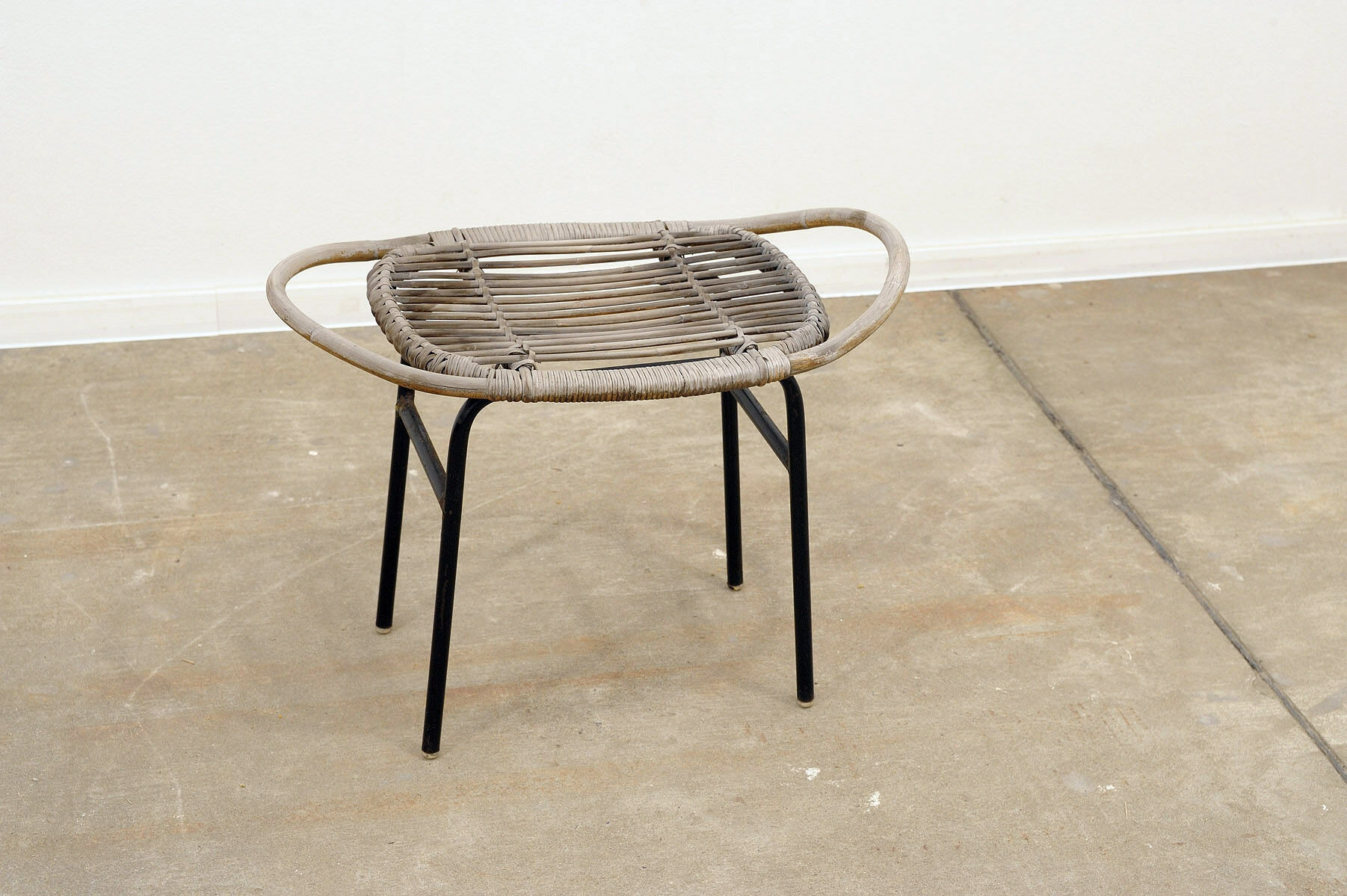 Mid century rattan stool by Alan Fuchs for Uluv 1960´s Czechoslovakia