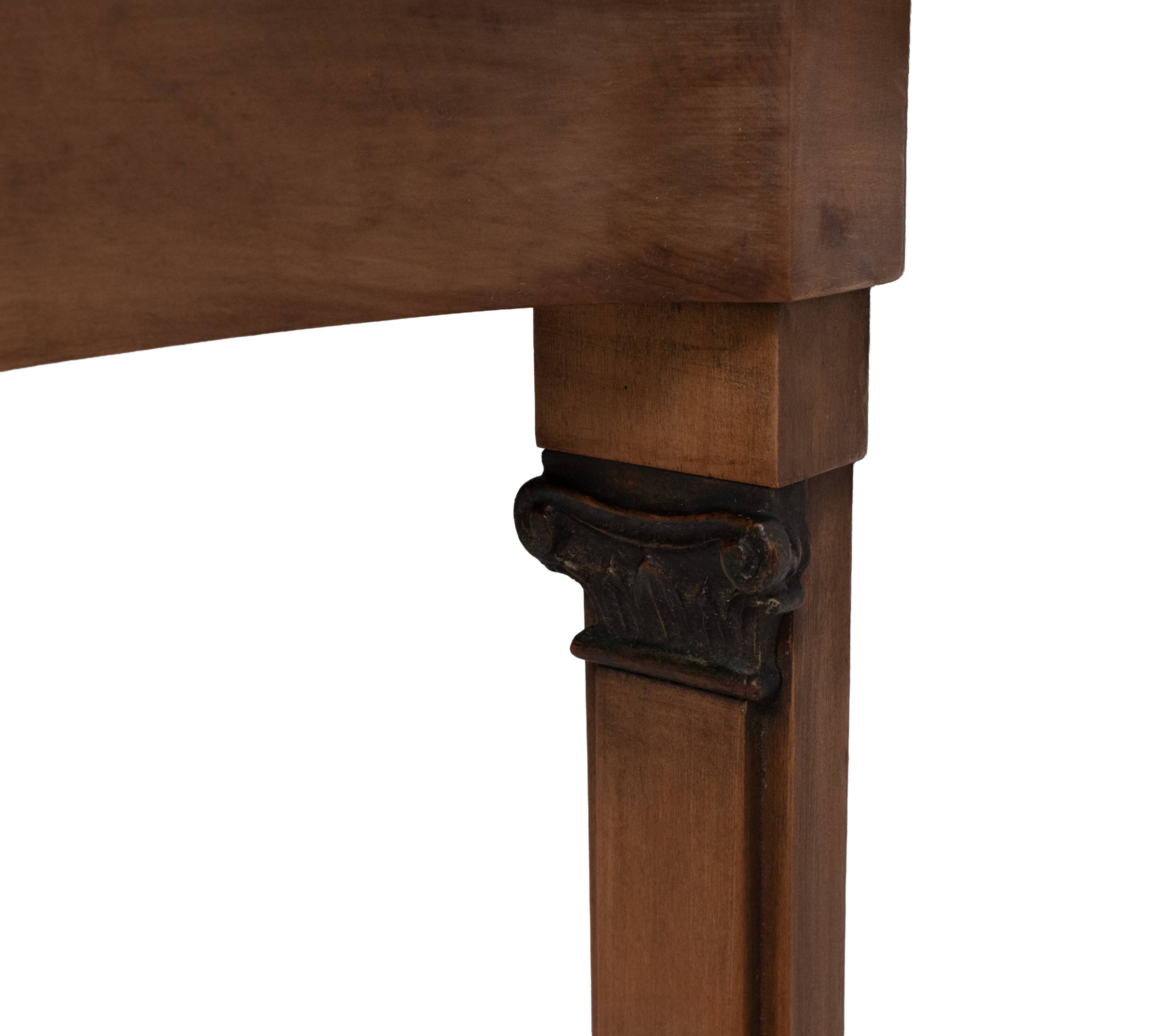 Elegant Italian Console Table, Black Marble Top, 1950s Empire Revival