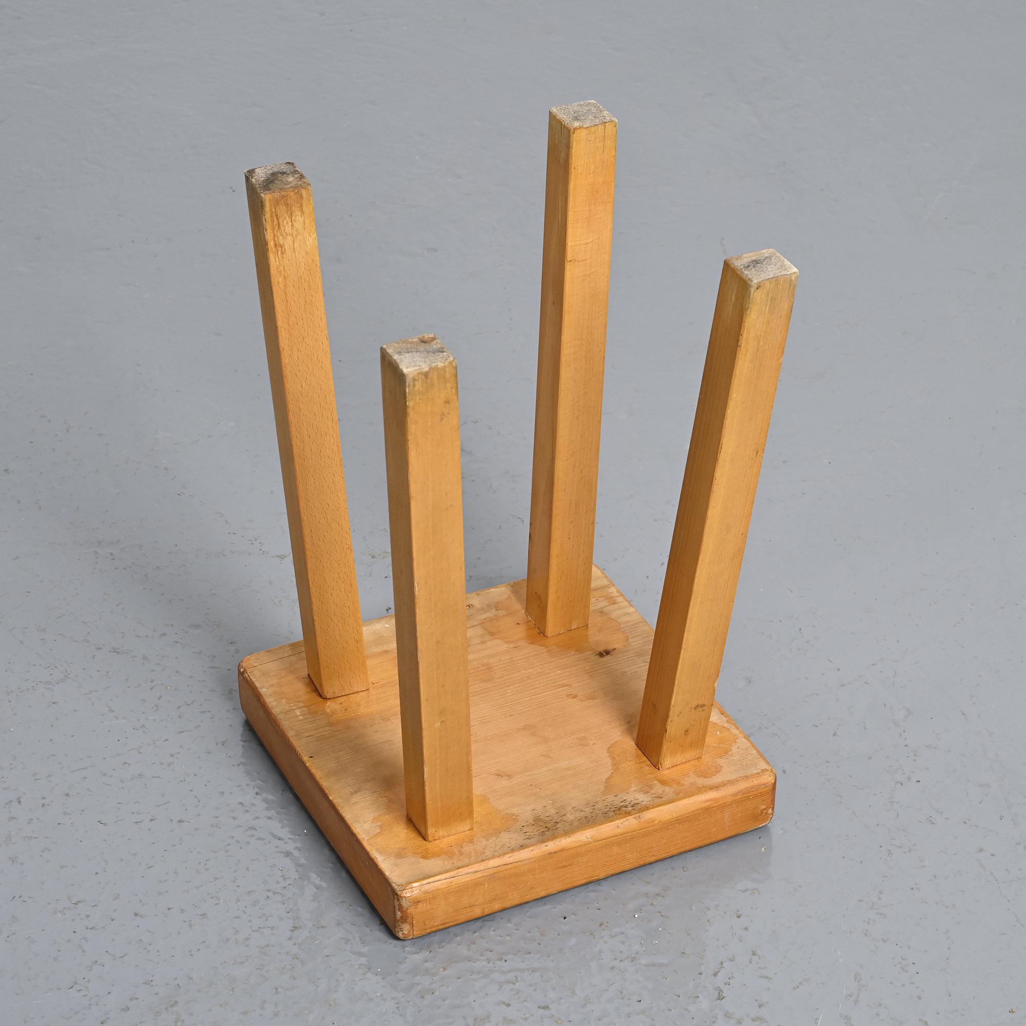 Pine stool by Charlotte Perriand, Les Arcs, France