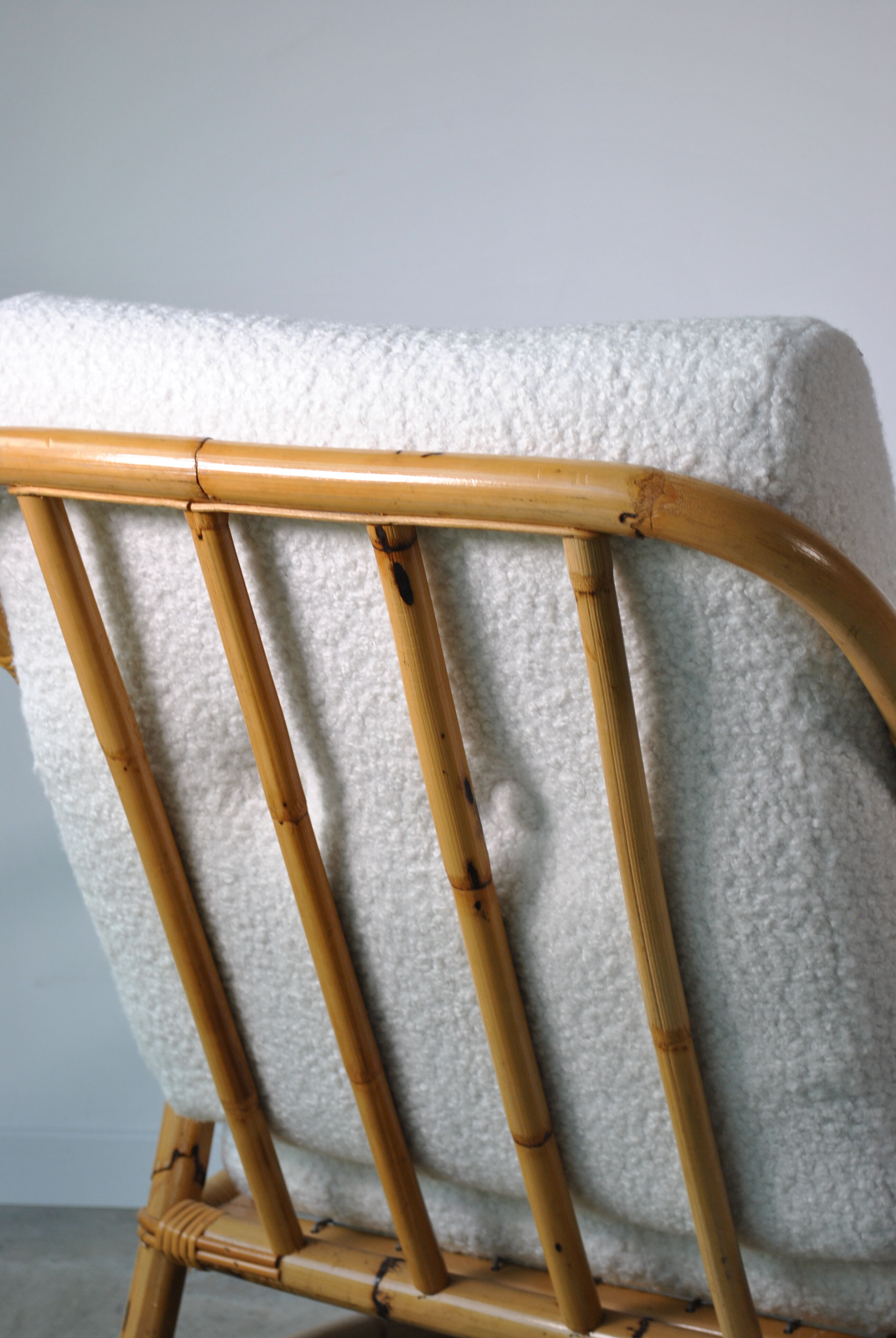 Bamboo armchair rattan buckle 1970