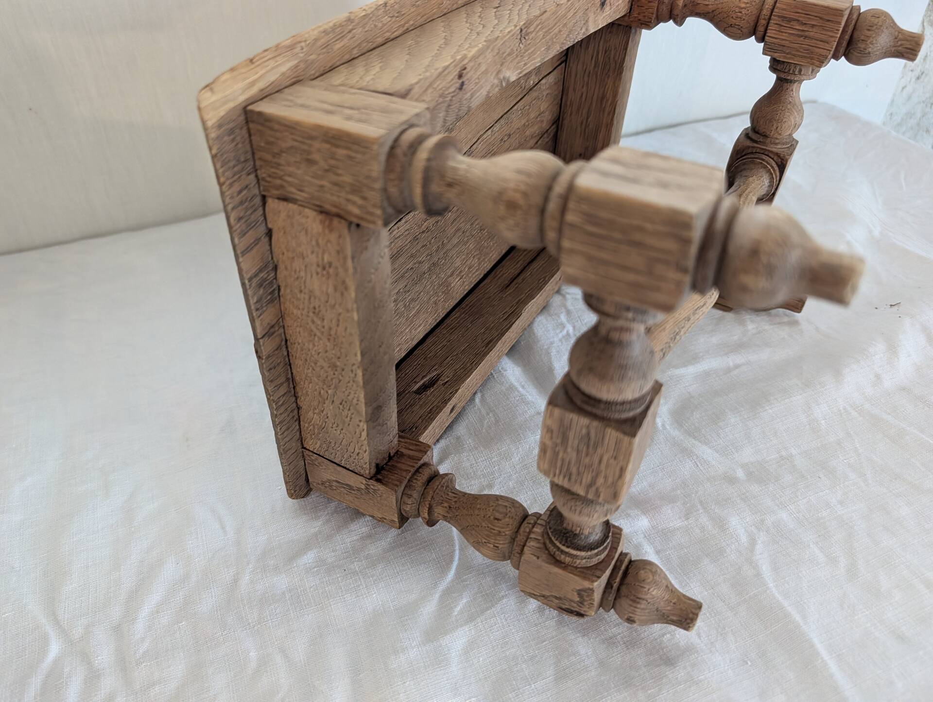Small carved oak bench