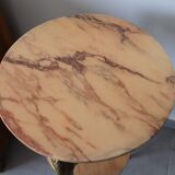 Louis XV style console in copper and pink marble 70s