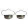 Art Deco pair of basket-shaped bowls with handles, silver-plated, circa 1940.