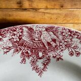 Antique serving platter in Saint-Amand earthenware (Nord)