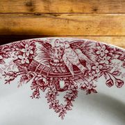 Antique serving platter in Saint-Amand earthenware (Nord)