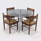 Italian Modern Chrome and Smoked Glass Round Dining Table 1970s