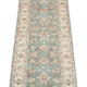 Traditional green cream ziegler rug, oriental floral wool rug-70x190cm