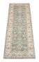 Traditional green cream ziegler rug, oriental floral wool rug-70x190cm