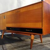 Sideboard in teck and formica black design Charles Ramos