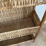 Vintage wicker wall shelf