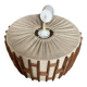 Graphic Scandinavian pendant light in wood and fabric from the 60s and 70s