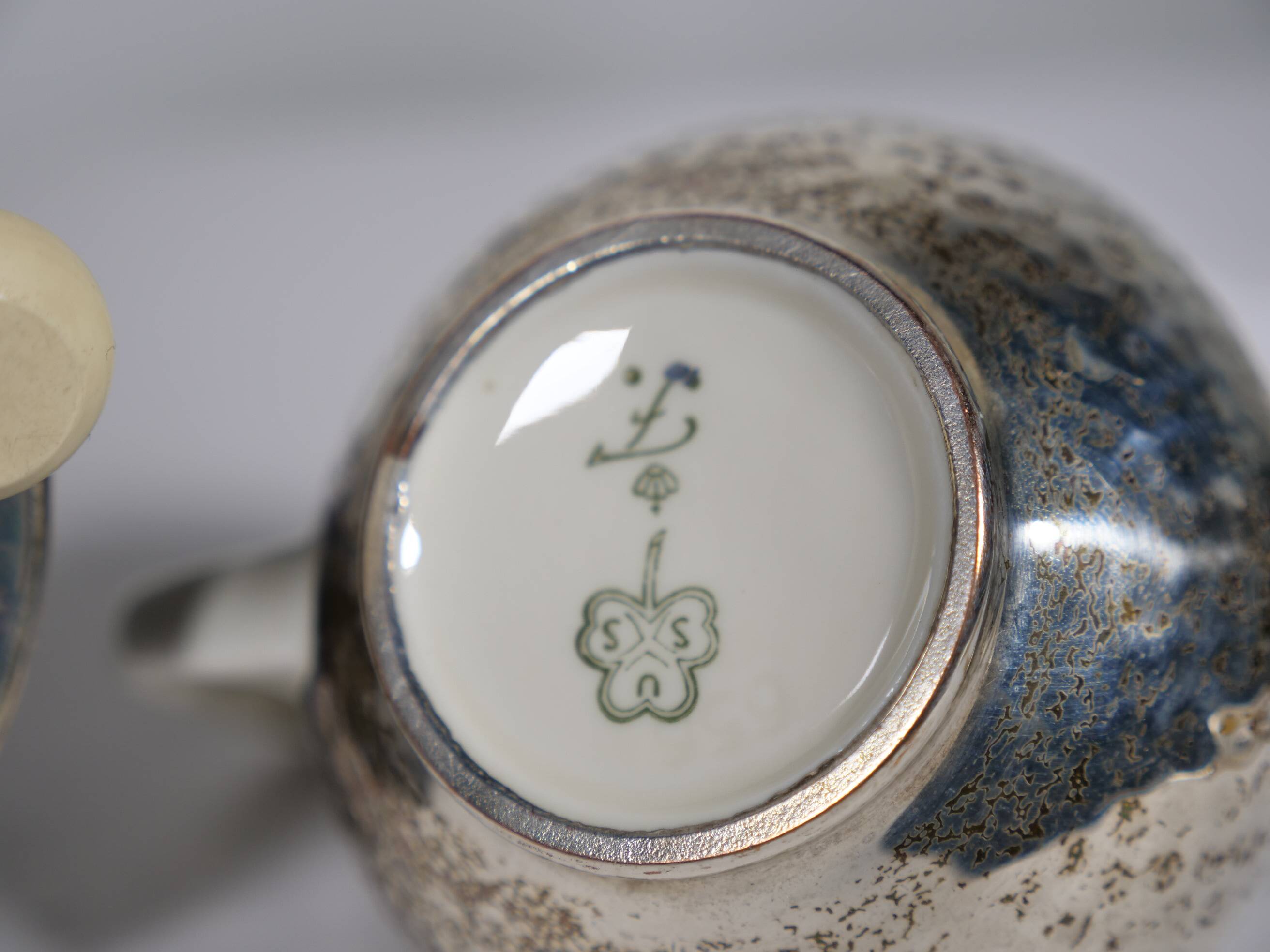 Art Deco Tea Set by Hutschenreuther with WMF Silver Plating, 1930s