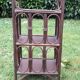 Bamboo and rattan foot shelf, dark version, vintage