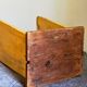 Art-populaire workshop stool in patinated painted wood