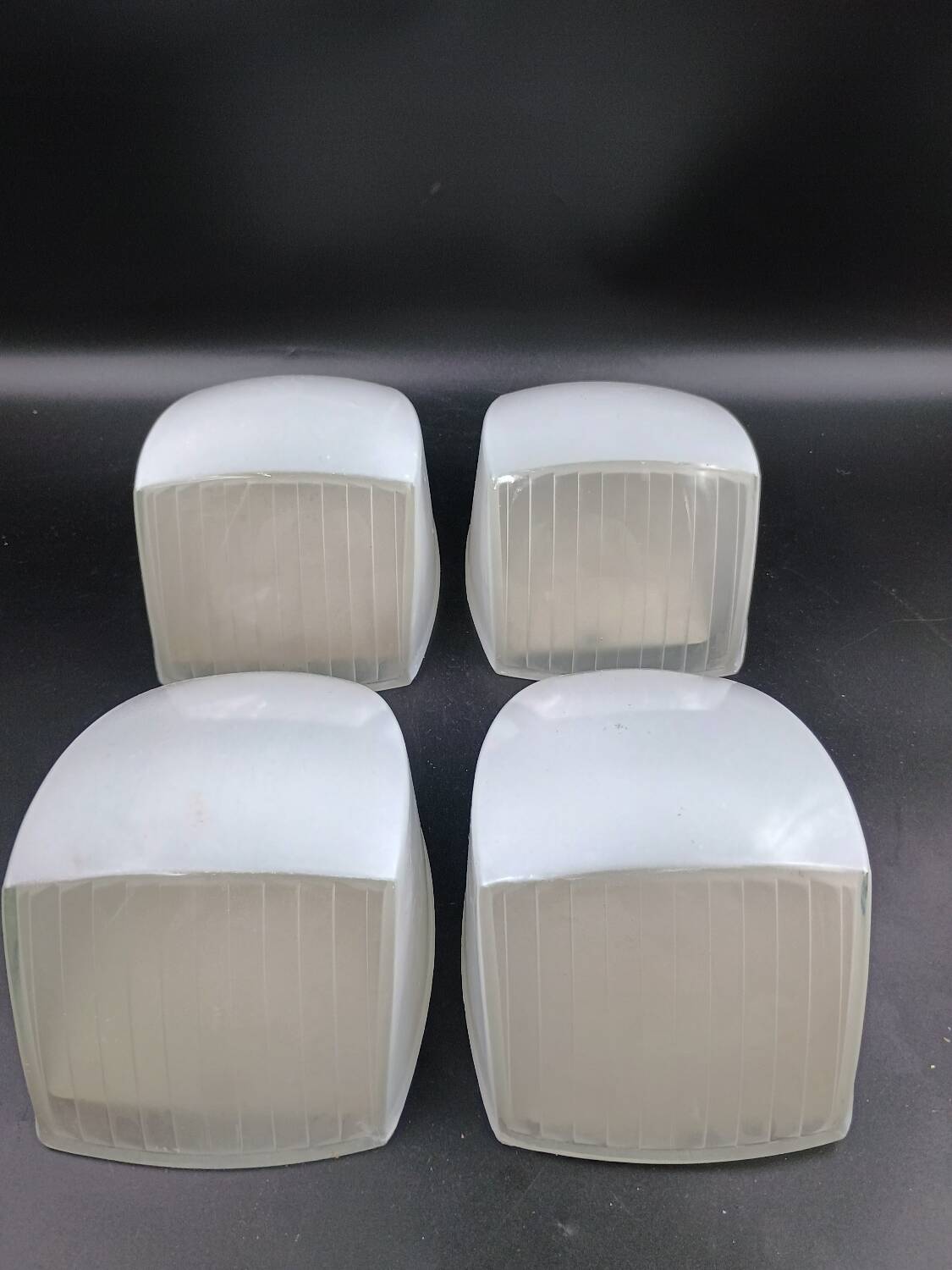 Set of 4 Holophane AMV wall lights. 2 Made in France Industrial loft