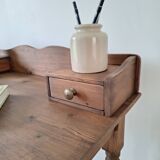 Antique solid wood desk with tiers – metal handles