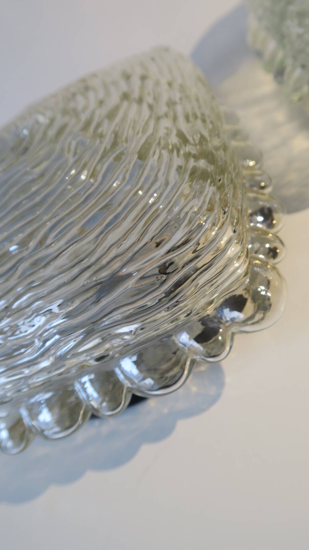 2 Glass ceiling lights, vintage, Germany