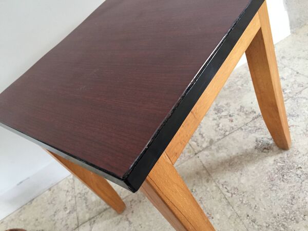 Tabouret en formica et bois vintage