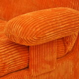 Orange corduroy modular sofa, 1970s.