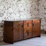 Enfilade by Silvio Coppola in stained solid wood, 1970.