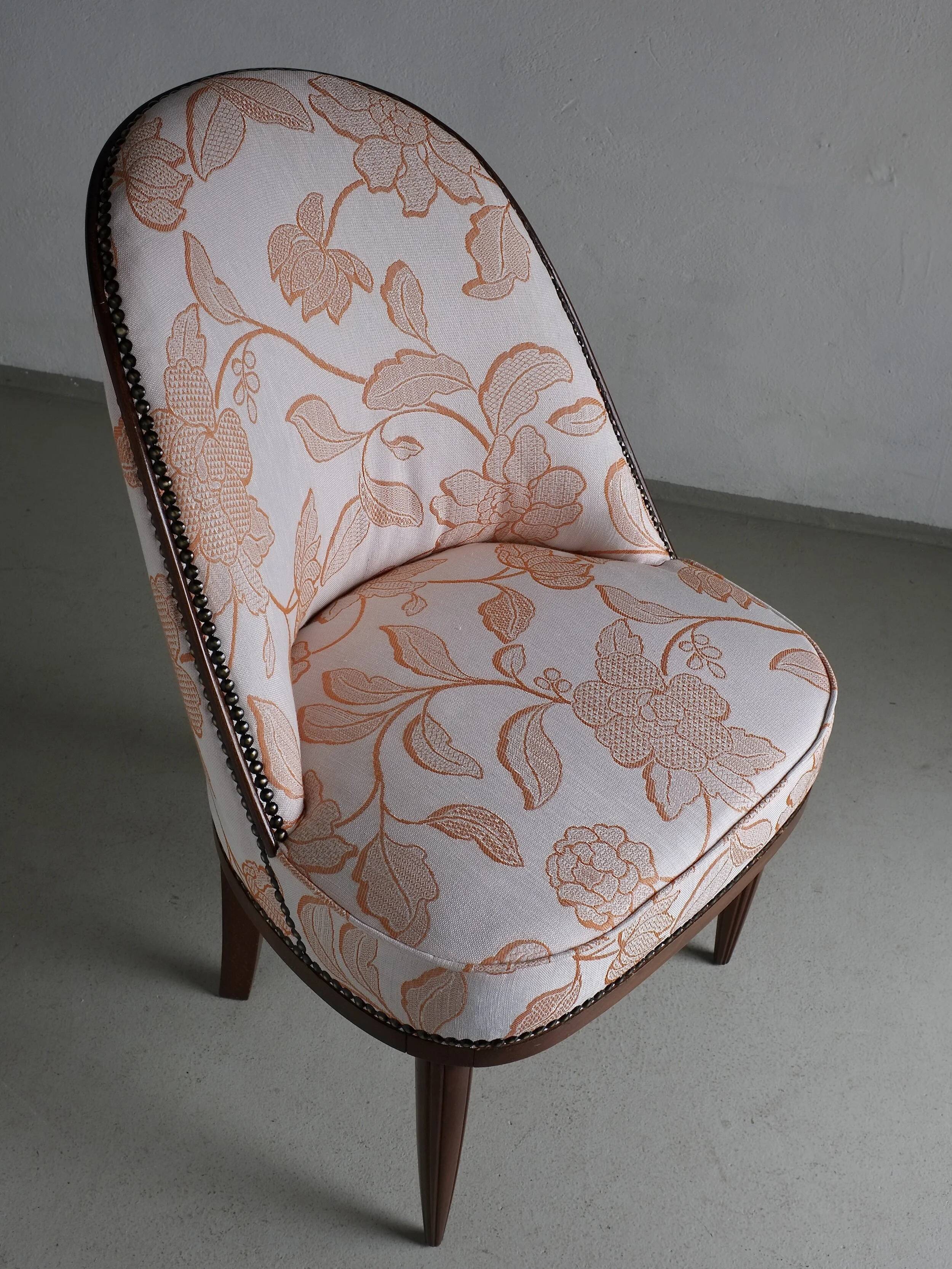 2 Art Deco mahogany curved back chairs | France | 1920s