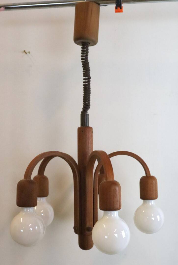 Deens design teak Domus hanglamp