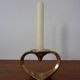 Brutalist Heart-Shaped Bronze Candlestick by Michael Harjes, 1960s