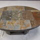 Table basse brutaliste ovale vintage, années 1970