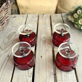 Set of 4 Ruby Luminarc Cavalier champagne cups