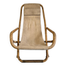 Chaise longue en bambou des années 50