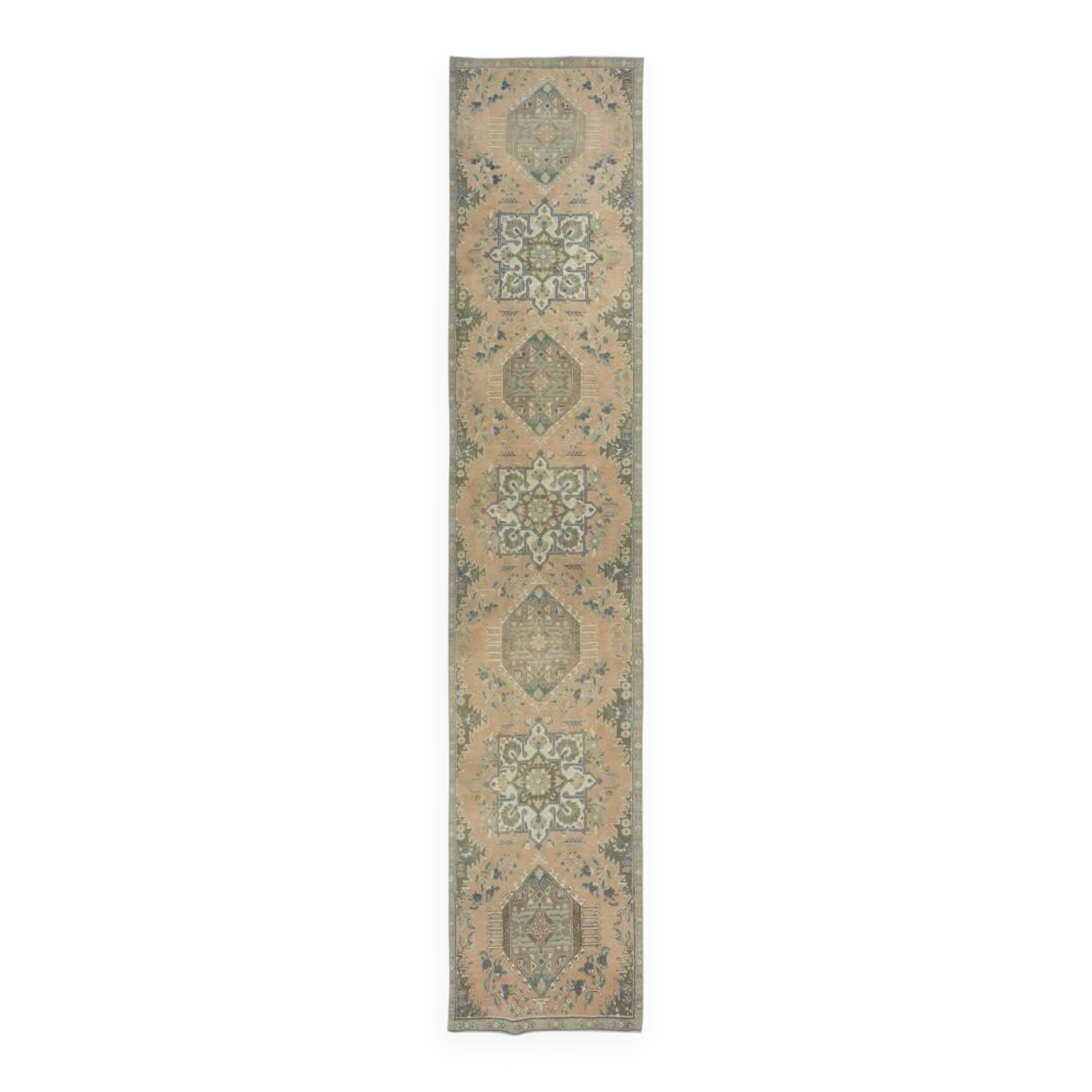 Vintage Runner Rug for Kitchen. Handmade Hallway Rug. Narrow Stair Rug. Corridor Rug. 100% Wool