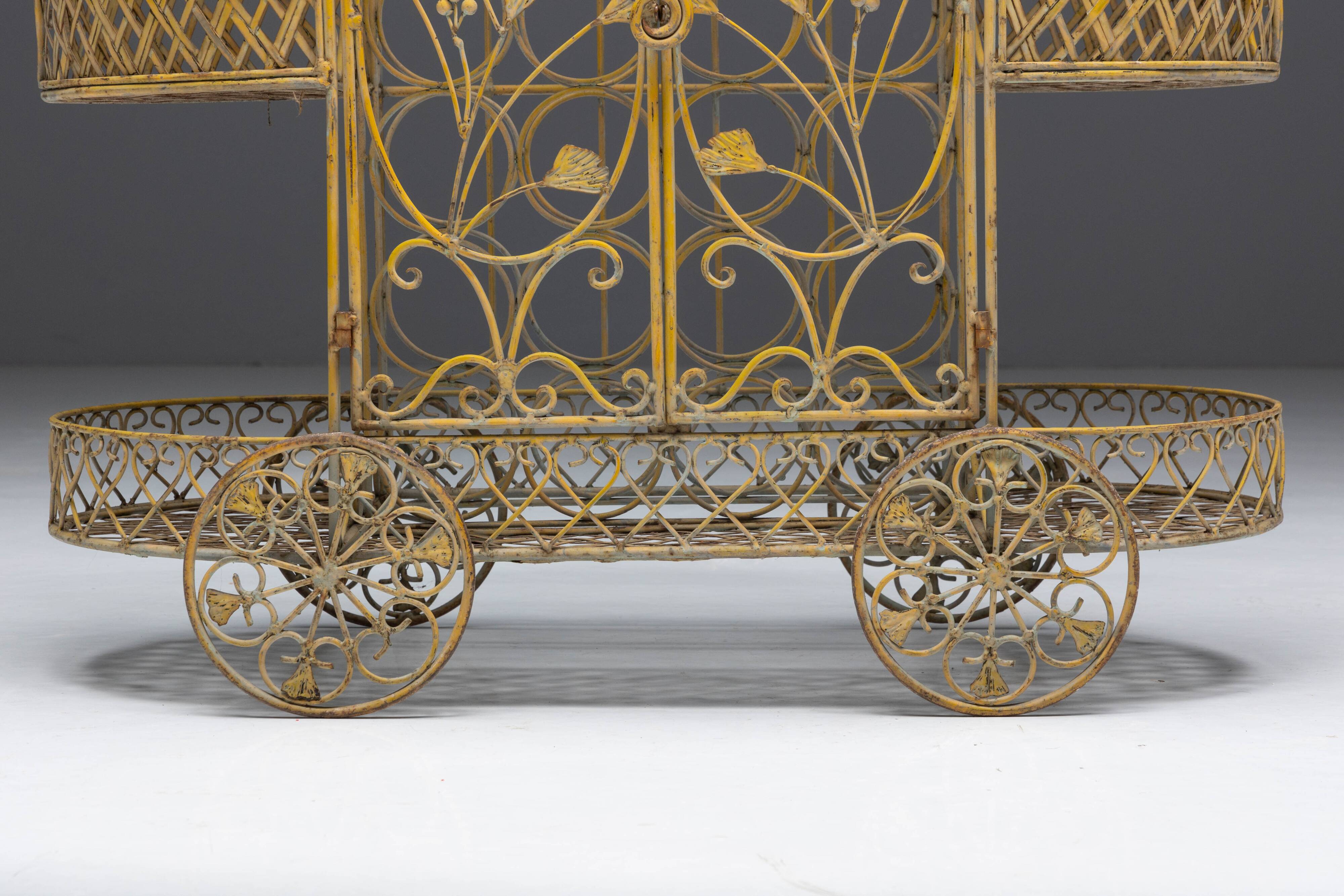 Antique cast iron serving trolley, France, early 20th century