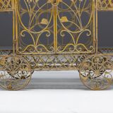 Antique cast iron serving trolley, France, early 20th century