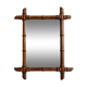 Turned wooden mirror in imitation of bamboo, mid-century, 47 cm x 59 cm