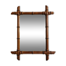 Turned wooden mirror in imitation of bamboo, mid-century, 47 cm x 59 cm