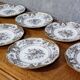 Set of 6 plates plus 1 in English porcelain, early 20th century
