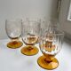 Lot de 6 verres à pieds ambré art déco années 30