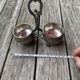 Double silver plated table salt shaker Armand Frenais 19th century Art Nouveau