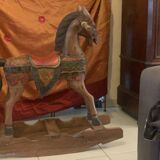 Exotic wood rocking horse
