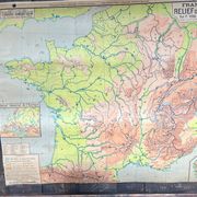 Ancienne carte de France scolaire en carton