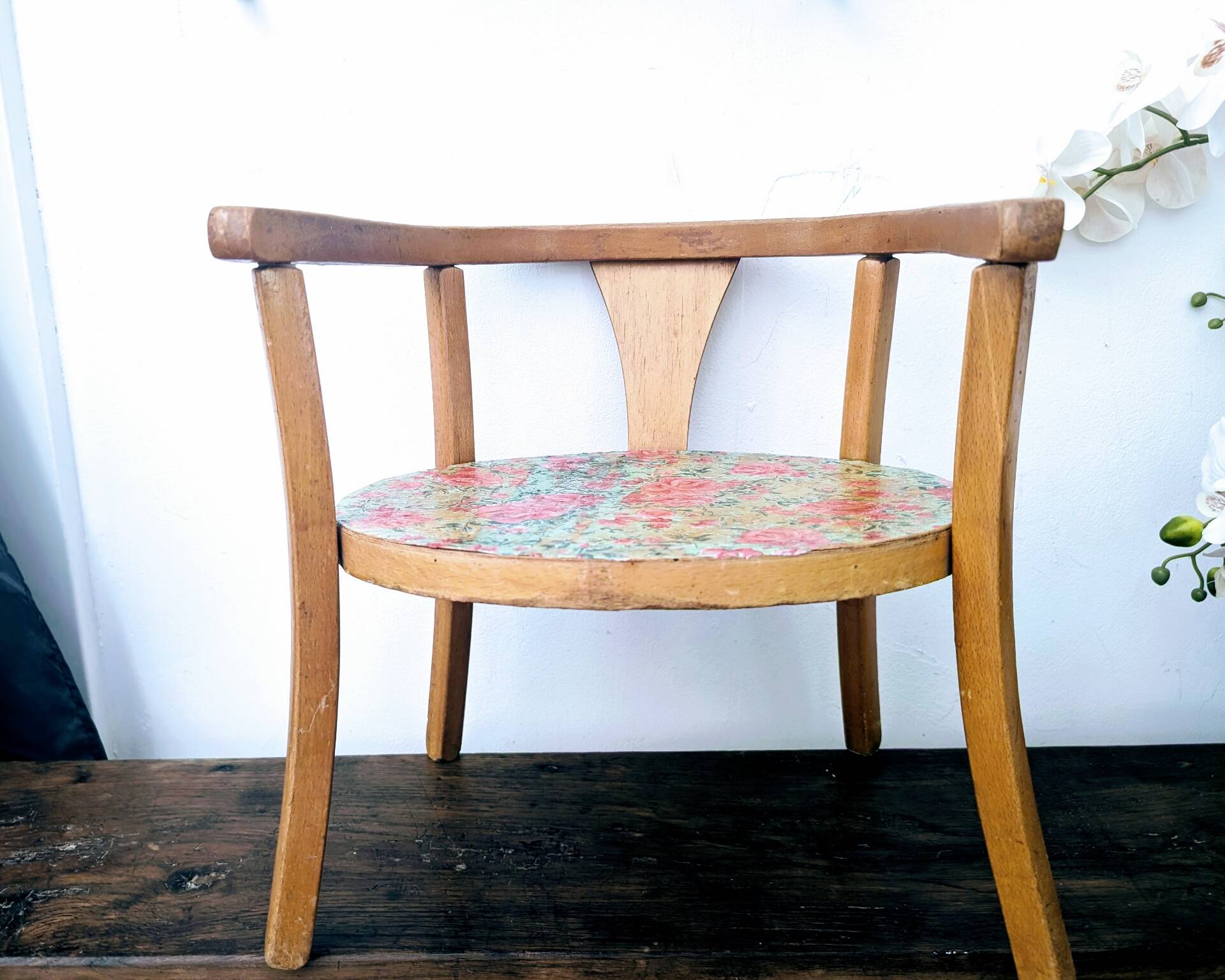 vintage children's armchair in Baumann / Thonet style 1950s/60s