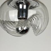 Peill & Putzler Futura suspension in ribbed glass and chrome 1970