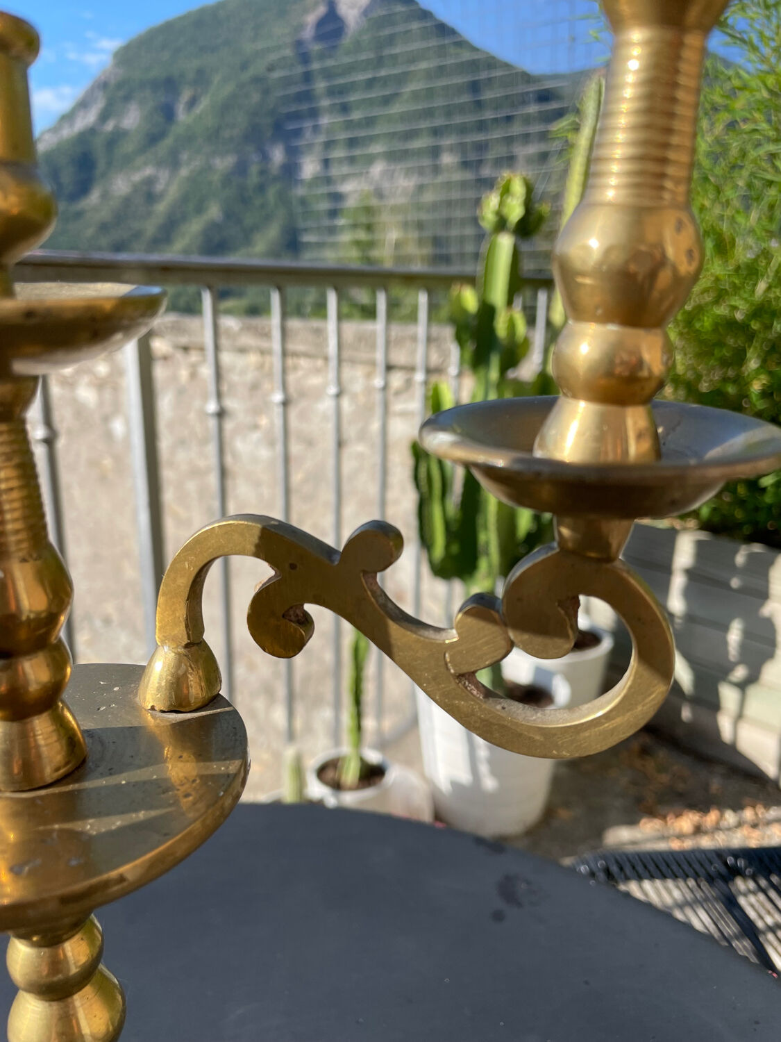 Old brass candle holder