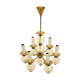 Lustre en laiton avec des ampoules en verre