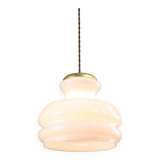 Mid-century italian brass and opaline pendant lamp, 1950s