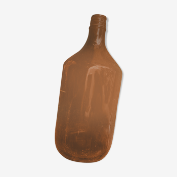 Bouteille en verre fumé marron avec anse déco vintage campagne