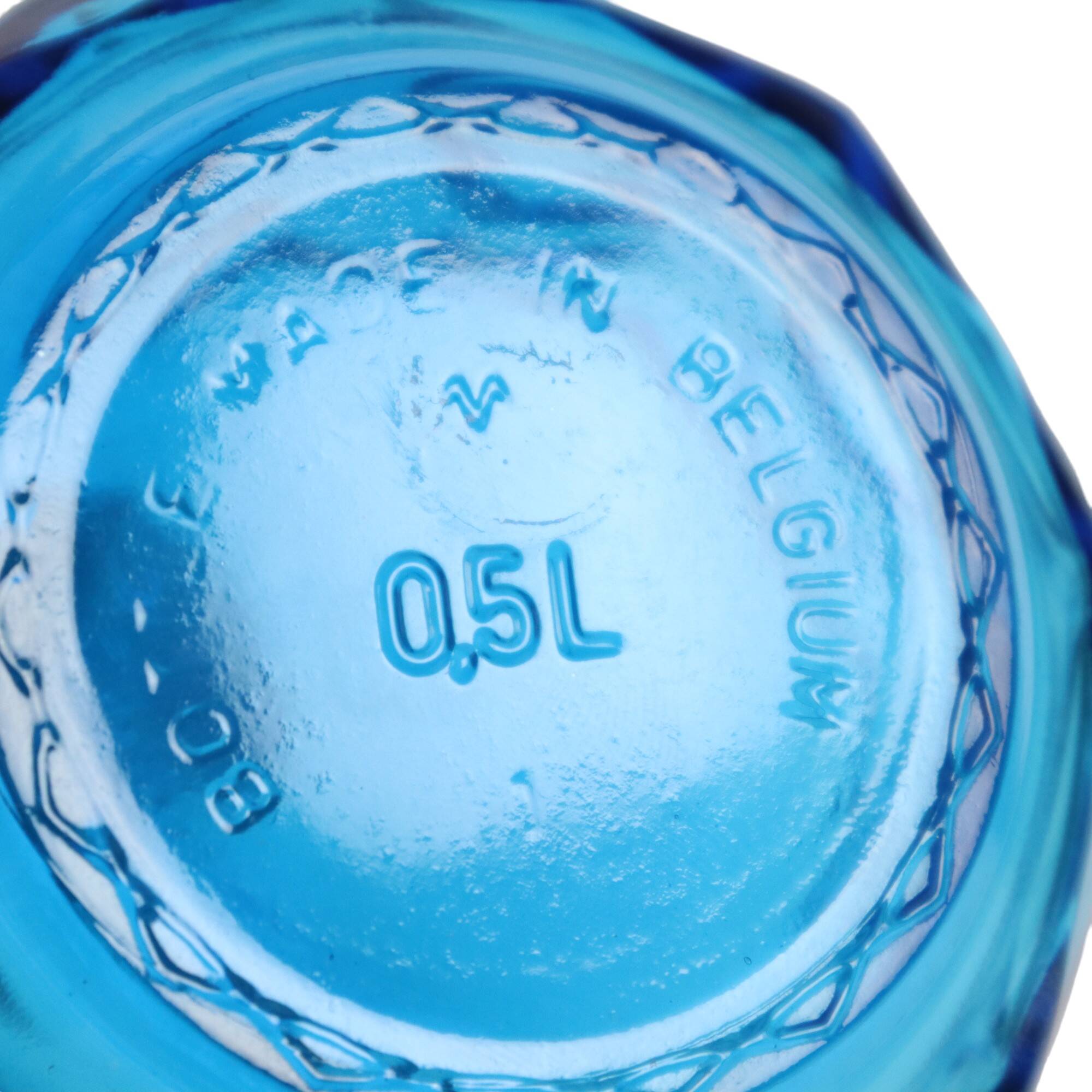 Vintage Cobalt Blue Carafe 0.5L Glass Made in Belgium