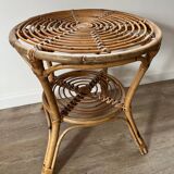 Rattan side table