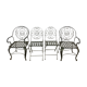 Garden chairs and armchairs (series of 4) vintage 1980 in wrought iron