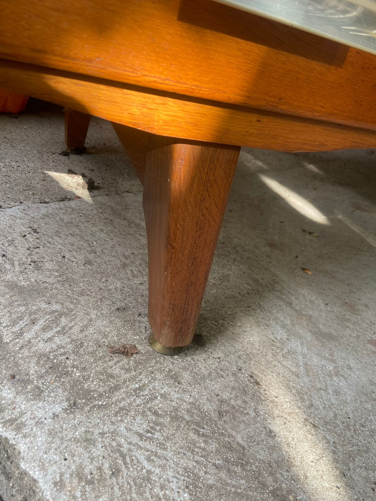 1950s executive desk with glass protection